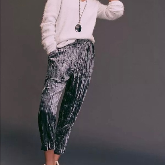 Anthropologie Blue Cropped Pants - Picture 4 of 8